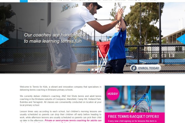 Professional Website for Tennis For Kids Australia